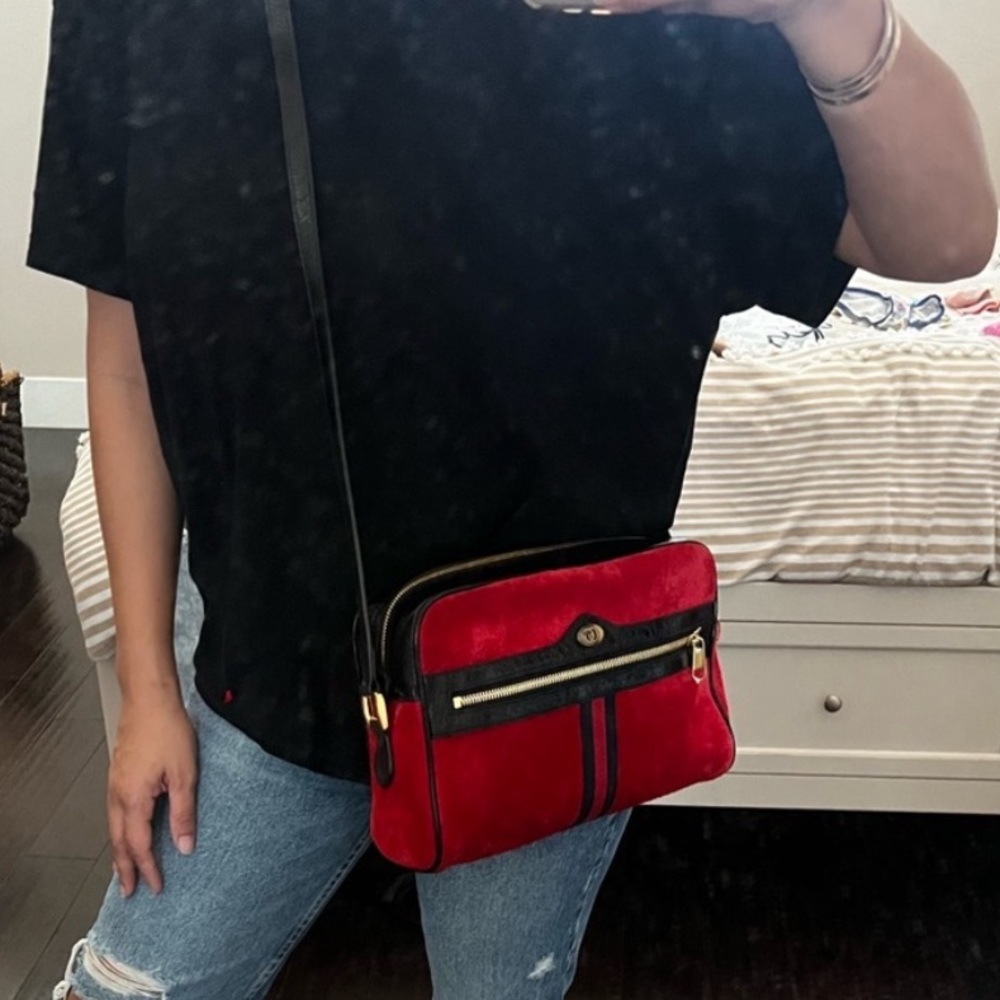 Gucci ophidia crossbody red suede - Picture 3 of 15